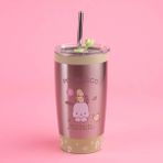 Sanrio Lisanslı Metal Pipetli Kapaklı Termos (530ML) - Pochacco