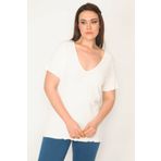Şans 65N32593 Kemik Kadın Bluz