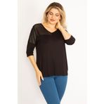 Şans 65N34631 Siyah Kadın Bluz
