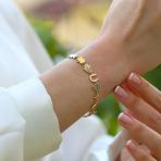 Şans Figürlü Gold Gümüş Bileklik