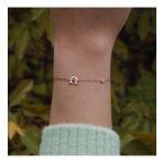 Şans Nalı Figürlü Zirkon Taşlı Mine İşli Rose Gold Kaplama Gümüş Bileklik