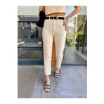 SANTA BELLA Angel Bej Krem Süper Yüksek Bel Boyfriend Mom Jeans Kadın Kot Pantolon