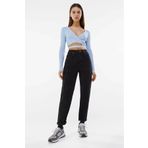SANTA BELLA Siyah Süper Yüksek Bel Boyfriend Mom Jeans Kadın Kot Pantolon