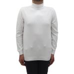Santa Fistan Store Erkek Beyaz Düz Spor Kesim Normal Kalıp Yarım Balıkçı Yaka Kışlık Kazak