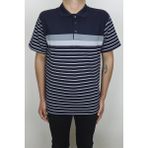 Santa Fistan Store Erkek Desenli Klasik Kesim Rahat Kalıp Polo Yaka Tişört - Lacivert - Gri - 2XL
