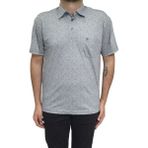 Santa Fistan Store Erkek Desenli Klasik Kesim Rahat Kalıp Tek Cepli Gömlek Yaka T-Shirt - Gri