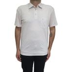 Santa Fistan Store Erkek Desenli Klasik Kesim Rahat Kalıp Tek Cepli Gömlek Yaka T-Shirt - Krem - 2XL