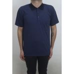 Santa Fistan Store Erkek Desenli Klasik Kesim Rahat Kalıp Tek Cepli Polo Yaka Tişört - Koyu Lacivert