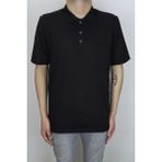 Santa Fistan Store Erkek Desenli Klasik Kesim Rahat Kalıp Tek Cepli Polo Yaka Tişört - XL - Siyah