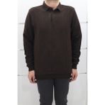 Santa Fistan Store Erkek Desenli Spor Kesim Normal Kalıp Polo Yaka Selanik Kumaşlı Kışlık Kazak - Kahverengi - 2XL