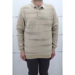 Santa Fistan Store Erkek Desenli Spor Kesim Normal Kalıp Polo Yaka Selanik Kumaşlı Kışlık Kazak - Koyu Bej - XL