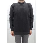 Santa Fistan Store Erkek Desenli Spor Kesim Rahat Kalıp Yarım Balıkçı Yaka Kışlık Yünlü Kazak - Füme - XL