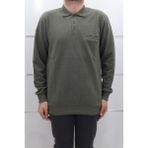 Santa Fistan Store Erkek Düz Klasik Kesim Rahat Kalıp Polo Yaka Tek Cepli Selanik Kumaşlı Kışlık Kazak - Haki Yeşil - 2XL