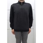 Santa Fistan Store Erkek Düz Spor Kesim Normal Kalıp Hakim Yaka ve Yakası Fermuarlı Kışlık Selanik Kumaşlı Kazak - Haki Yeşil
