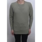 Santa Fistan Store Erkek Haki Yeşil Düz Spor Kesim Normal Kalıp Bisiklet Yaka Uzun Kollu Body - XL