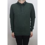 Santa Fistan Store Erkek Haki Yeşil Düz Spor Kesim Normal Kalıp Polo Yaka Selanik Kumaşlı Kışlık Kazak