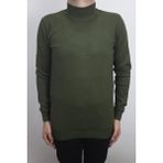 Santa Fistan Store Erkek Haki Yeşil Düz Spor Kesim Normal Kalıp Yarım Balıkçı Yaka Kışlık Kazak - 2XL