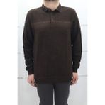 Santa Fistan Store Erkek Kahverengi Desenli Spor Kesim Normal Kalıp Polo Yaka Selanik Kumaşlı Kışlık Kazak