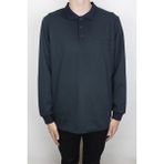 Santa Fistan Store Erkek Koyu Yeşil Çizgili Klasik Kesim Rahat Kalıp Polo Yaka Tek Cepli Kışlık Kazak - 2XL