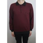 Santa Fistan Store Erkek Kuş Gözü Desenli Klasik Kesim Rahat Kalıp Polo Yaka Tek Cepli Kışlık Kazak - Bordo - 2XL