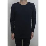 Santa Fistan Store Erkek Lacivert Düz Spor Kesim Normal Kalıp Bisiklet Yaka Uzun Kollu Body - XL