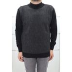 Santa Fistan Store Erkek Siyah Desenli Spor Kesim Rahat Kalıp Yarım Balıkçı Yaka Kışlık Yünlü Kazak - 2XL