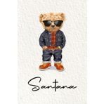 Santana: Cahier personnalisé avec prénom Santana | Cadeau d'anniversaire pour enfant, garçon, homme, copain ... | Nounours | 110 pages lignée, Petit Format 6x9 pouces (15,24 x 22,86 cm)