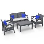 Santana Rattan 4lü Bahçe Balkon Takımı Ve Oturma Grubu Antrasit