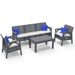 Santana Rattan 5li Bahçe Balkon Takımı Ve Oturma Grubu Antrasit