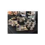 Santara AVANGARDE GOLD YALDIZLI ÇİFT KELEBEKLİ 10 ADET SUNUMLUK VE 3 ADET MAŞA SETİNDEN OLUŞAN SUNUM SETİ