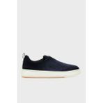 Santoni Logolu Süet Kalın Tabanlı Slip-On Sneaker Ayakkabı Erkek Ayakkabı MBCD21995BARTFEHU59 - Lacivert