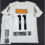 Santos Neymar Çocuk Forması +Şort+ Çorap 4'lü Set 11 - 6 - 7 Yaş - Beyaz