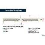 Sapancı Çelik Halat SPC2532-36BS Çelik Kablo / Hortum Çorabı - Gümüş Grisi