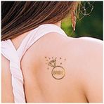 Şapkadan Bride Flash Tattoo Paketi, Tektaş Temalı Altın Varaklı Geçici Dövme Tektas