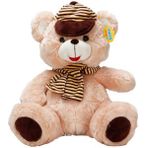 Şapkalı Atkılı Peluş Ayı 50 cm - Kırmızı Atkılı