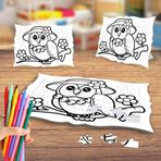 Şapkalı Baykuş Boyama Puzzle Tablo