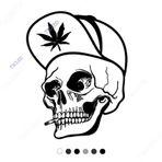 Şapkalı Kuru Kafa Sticker Yapıştırma