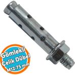 Saplamalı Dübel Gömlek Çelik Dübel M12x75 Mm Raf Montaj Bağlantı Zemin Monte Tavan Beton Asma Aparat