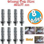 Saplamalı Dübel Gömlek Çelik Dübel M12x90 Mm Raf Montaj Bağlantı Zemin Monte Tavan Beton 8 Adet