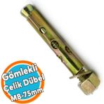 Saplamalı Dübel Gömlek Çelik Dübel M8x75 Mm Raf Montaj Bağlantı Zemin Monte Tavan Beton Asma Aparat