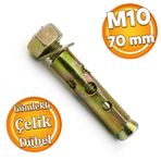 Saplamali Gomlek Celik Dubel M10x70 Mm Raf Montaj Baglanti Zemin Monte Tavan Beton Asma Aparat