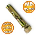 Saplamali Gomlek Celik Dubel M8x75 Mm Raf Montaj Baglanti Zemin Monte Tavan Beton Asma Aparat
