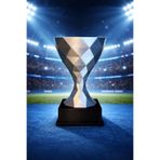 Sapphire 3D Futbol Turnuvası Şampiyonluk Ödülü Kristal Görünüm Gümüş Kupa 3D FIFA UEFA Dünya Kupası Maketi