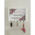 Sapphire Onlinestore Beyaz Ahşap Çerçeveli Islami Anahtar Askısı Dekoratif Tablo Anahtarlık Duvar Askılı Anahtarlık