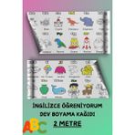 Sapphire Onlinestore Ingilizce Öğreniyorum Eğitici Dev Boyama Kağıdı 2 Metre Rulo Aktivite Boyama Kağıdı