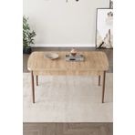 Sar Pakete Zümra Serisi, 80x132 Açılabilir Meşe Desen Mdf Mutfak Masası, Yemek Masası