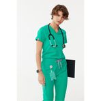 SAR UNIFORM Genom Cerrahi Yeşil V Yaka Likralı Hemşire Ve Doktor Forması Takımı Scrubs Hastane Üniforması