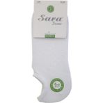 Sara Donna 12 Çift Beyaz Renk Dikişsiz Bambu Sneaker Görünmez Çorap - 36 - 40