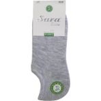 Sara Donna 12 Çift Gri Renk Dikişsiz Bambu Sneaker Görünmez Çorap - 36 - 40