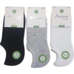 Sara Donna 6 Çift Karışık Renk Dikişsiz Bambu Sneaker Görünmez Çorap - 36 - 40 - Renkli